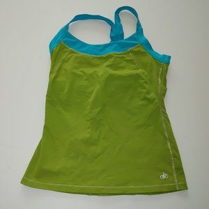 ALO YOGA Woman's Build-in Bra Tank Top Green/Blue Size L New without tag